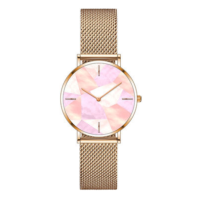 SS316L van het het Kwartsroestvrije staal van vrouwen Bestand het Horloge3atm Water
