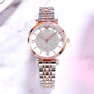 Diamond Rose Gold Wrist Watch For-Beschikbare ODM van Damesjapan Movt