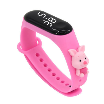 Van het de Armbandhorloge van het jonge geitjesbeeldverhaal Elektronisch Thermoplastisch het Silicone Rechthoekig Geval