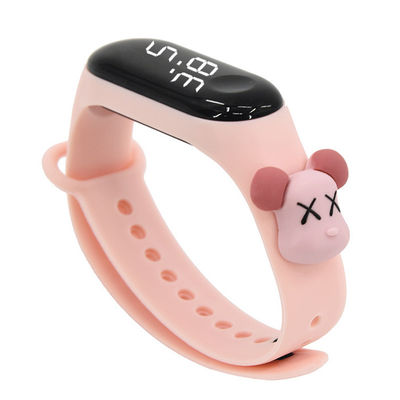 Van het de Armbandhorloge van het jonge geitjesbeeldverhaal Elektronisch Thermoplastisch het Silicone Rechthoekig Geval