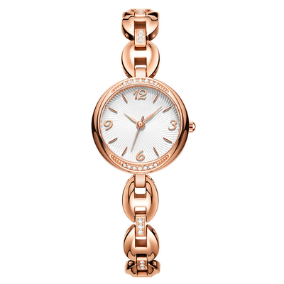 Het Kwartspolshorloge Diamond Encrusted Jewelry Buckle van armbandvrouwen