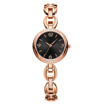 Het Kwartspolshorloge Diamond Encrusted Jewelry Buckle van armbandvrouwen