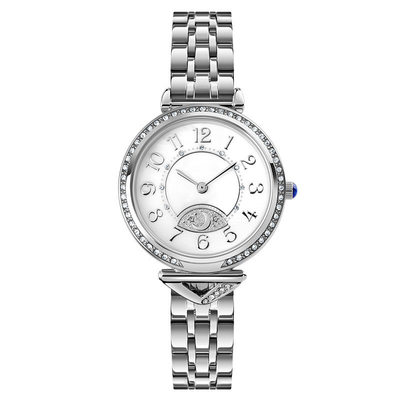 Uitstekende Wijzerplaat Diamond Ladies Quartz Watch Dia 26.5mm de Steelband van de Stermaan