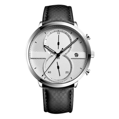 Van het de Legeringskwarts van de leerriem Polshorloge 43mm Dia Minimalist Chronograph