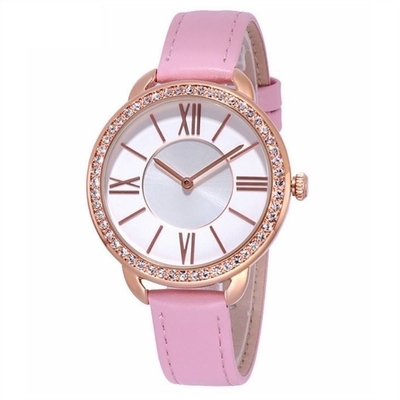 9.8mm de Bewegingsleer Encrusted van Wijzerplaatdiamond quartz watch 2035