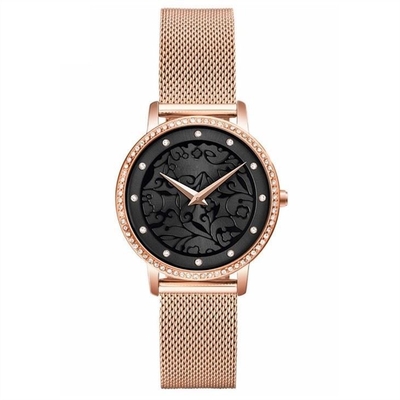 16mm Riem Echt Gegraveerd Diamond Quartz Watch Japanese Movement