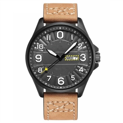 Dubbel het Kwartspolshorloge 45mm van de Kalenderlegering Wijzerplaatpu Chronograaf