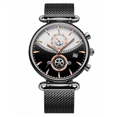 3ATM waterdichte van de het Horloge Harde Legering van het Kwartspaar de Datumtiming 12mm Shell