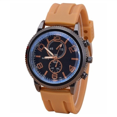 Van het het Paarkwarts van de siliconeband van het Horlogesporten van het de Mensensilicone Riem 48mm Wijzerplaat