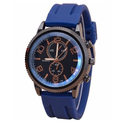 Van het het Paarkwarts van de siliconeband van het Horlogesporten van het de Mensensilicone Riem 48mm Wijzerplaat