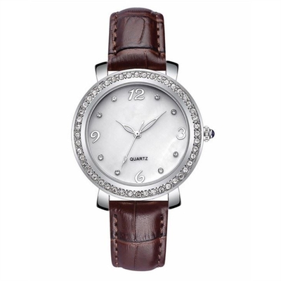 Zirconwijzerplaat Echt Diamond Quartz Watch 280mm Lengte ROHS voor Vrouwen