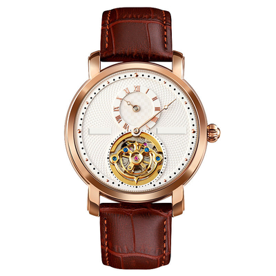 Waterdicht Roterend Automatisch Skelethorloge, een Half Mechanisch Horloge van Naaldtourbillon