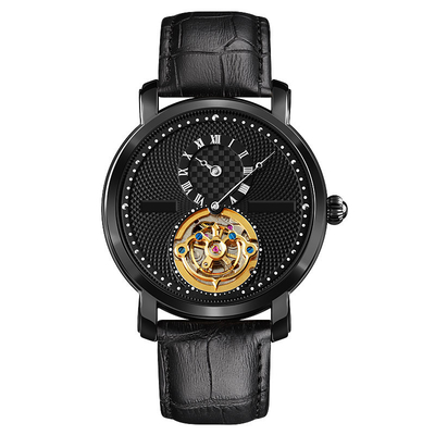 Waterdicht Roterend Automatisch Skelethorloge, een Half Mechanisch Horloge van Naaldtourbillon