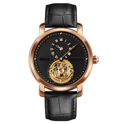 Waterdicht Roterend Automatisch Skelethorloge, een Half Mechanisch Horloge van Naaldtourbillon