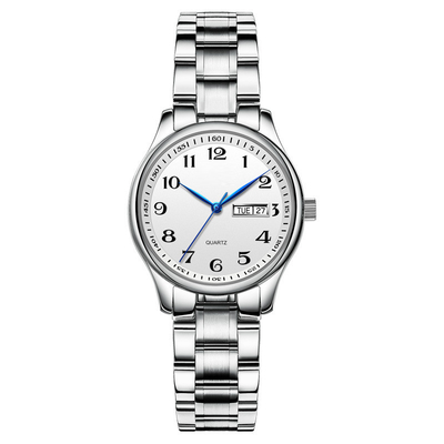 Roestvrije staal van het de Kalenderhorloge van de paar het Japanse Beweging Waterdichte