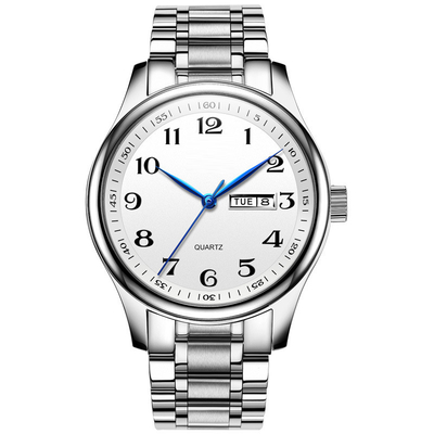 Roestvrije staal van het de Kalenderhorloge van de paar het Japanse Beweging Waterdichte