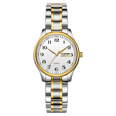 Roestvrije staal van het de Kalenderhorloge van de paar het Japanse Beweging Waterdichte