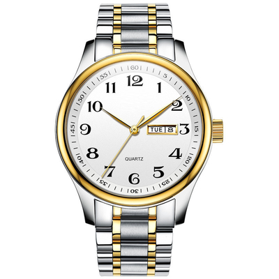 Roestvrije staal van het de Kalenderhorloge van de paar het Japanse Beweging Waterdichte