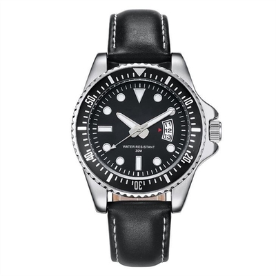 Van de Bedrijfs riem Mechanisch Horloges van het mensenleer de Handen Modieus Eenvoudig Horloge
