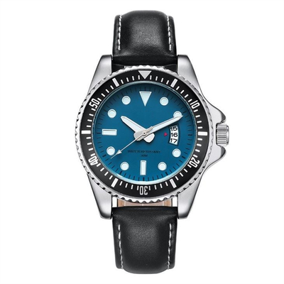 Van de Bedrijfs riem Mechanisch Horloges van het mensenleer de Handen Modieus Eenvoudig Horloge