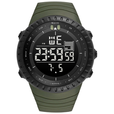 Het analoog-numerieke Chronos-Waterdichte Horloge van de Wijzerplaatsporten van het Sporthorloge Zwarte 50 Meters