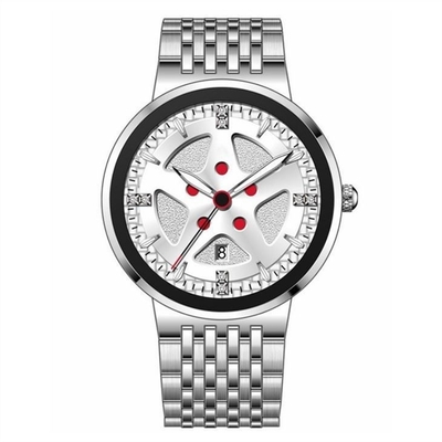 Het waterdichte van de het Horloge Dunne Kalender van de Roestvrij staalchronograaf Automatische Mechanische Horloge