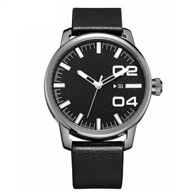 Van de het Leerriem van Pin Buckle Black Casual Watches van mensen Slijtvast het Kwartshorloge