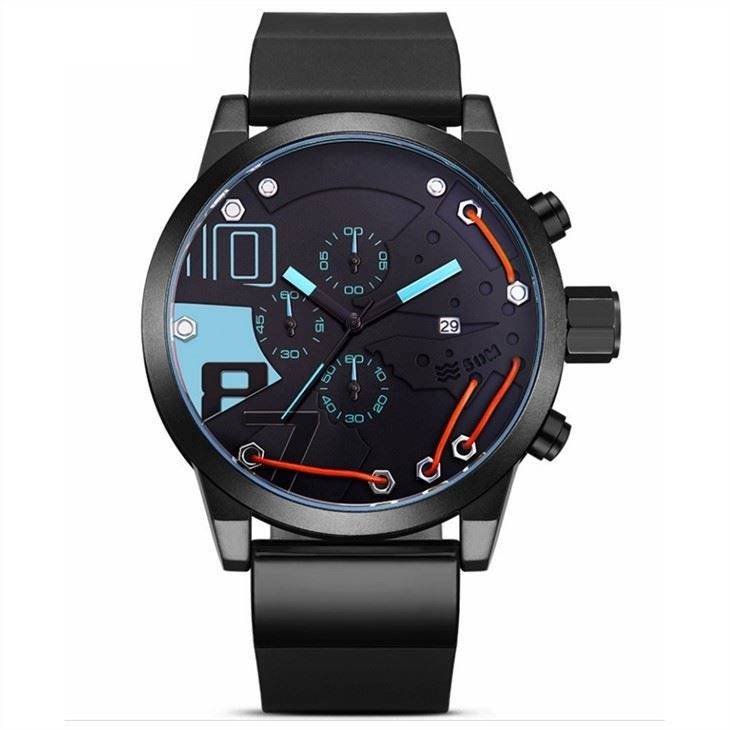 Het Silicone Digitale LEIDEN van de kwartsspiegel Sportenhorloge 50mm Analoog-numeriek Sportenhorloge