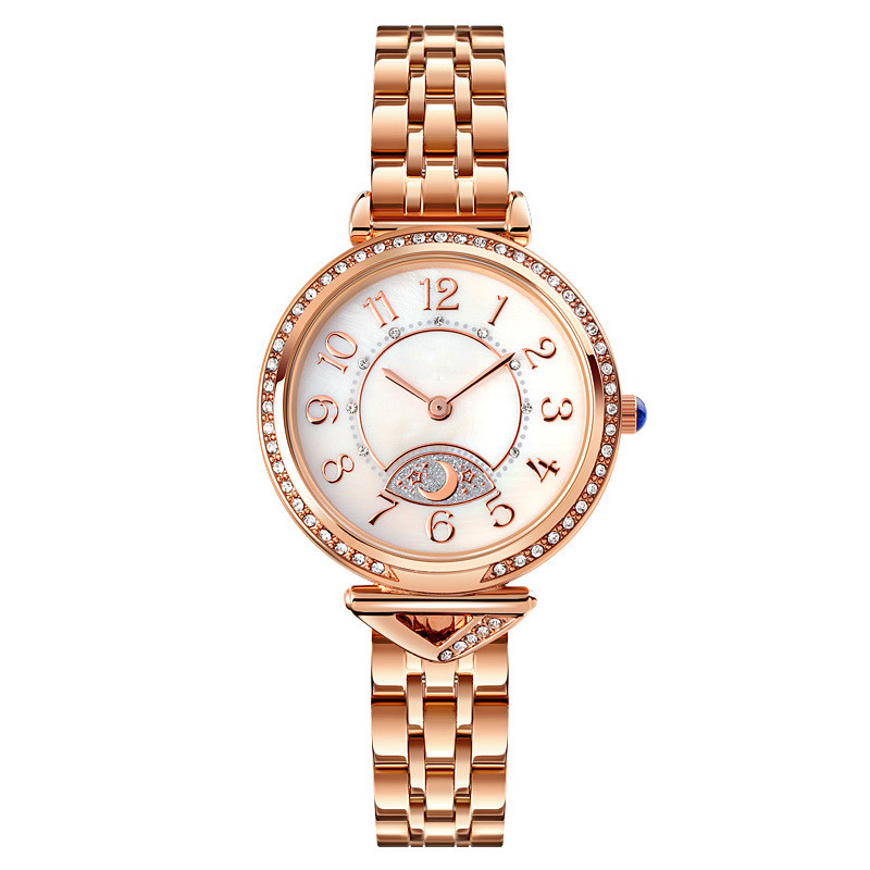 Uitstekende Wijzerplaat Diamond Ladies Quartz Watch Dia 26.5mm de Steelband van de Stermaan
