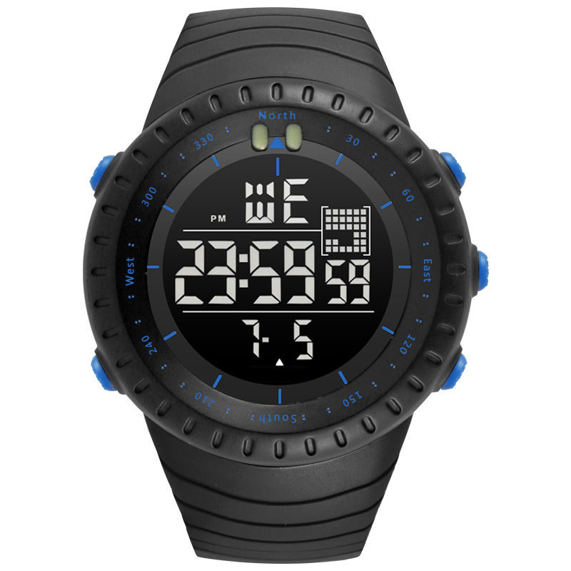 Het analoog-numerieke Chronos-Waterdichte Horloge van de Wijzerplaatsporten van het Sporthorloge Zwarte 50 Meters